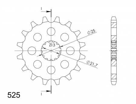Pinion fata SUPERSPROX CST-520:17 17T, 525 [1]