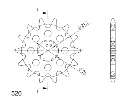 Pinion fata SUPERSPROX CST-565:14 14T, 520 [1]