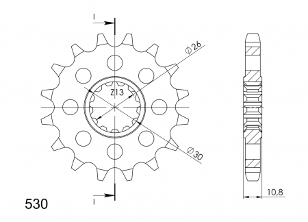 Pinion fata SUPERSPROX CST-579:16 16T, 530 [1]