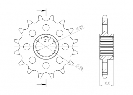 Pinion fata SUPERSPROX CST-704:17 17T, 525 [1]