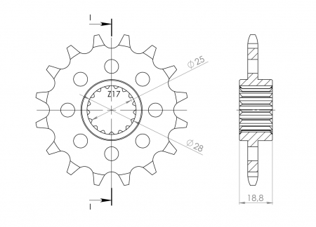 Pinion fata SUPERSPROX CST-705:16 16T, 520 [1]