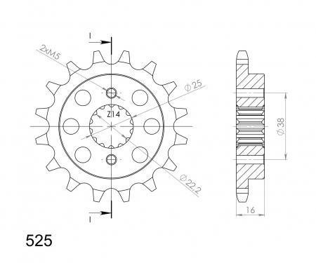 Pinion fata SUPERSPROX CST-740:15 15T, 525 [1]