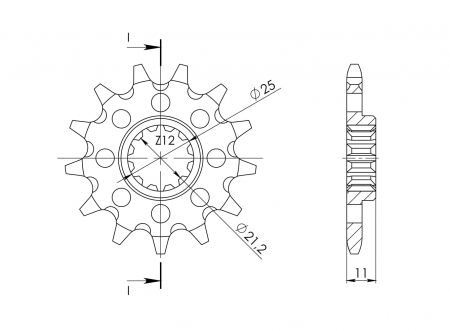 Pinion fata SUPERSPROX CST-824:13 13T, 520 [1]