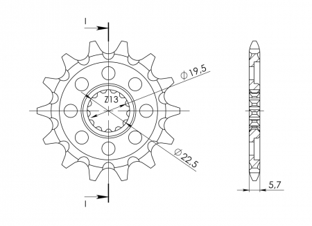 Pinion fata SUPERSPROX CST-825:13 13T, 520 [1]