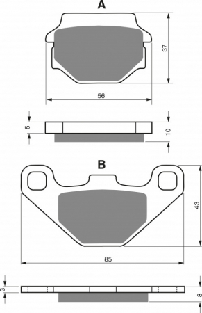 Piese moto - Placute de frana GOLDFREN 005 S33 OFF-ROAD Spate