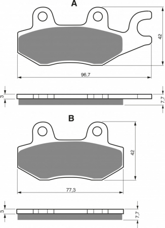 Piese moto - Placute de frana GOLDFREN 009 S33 STREET Spate