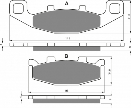 Piese moto - Placute de frana GOLDFREN 013 S33 STREET FRONT