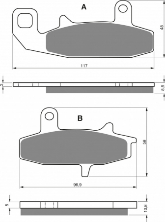 Piese moto - Placute de frana GOLDFREN 037 S33 STREET FRONT