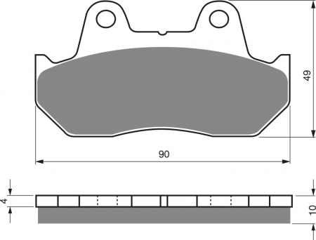 Piese moto - Placute de frana GOLDFREN 050 S33 STREET Spate