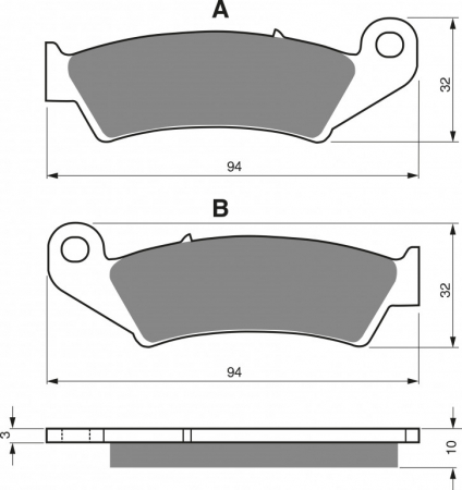 Piese moto - Placute de frana GOLDFREN 052 S33 STREET Spate