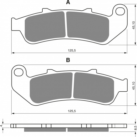 Piese moto - Placute de frana GOLDFREN 055 S33 STREET FRONT
