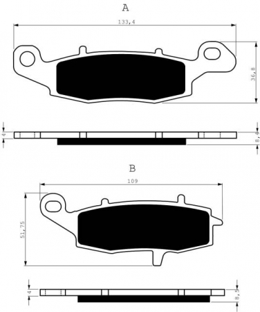 Piese moto - Placute de frana GOLDFREN 104 S33 STREET FRONT