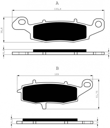 Piese moto - Placute de frana GOLDFREN 124 S33 STREET FRONT