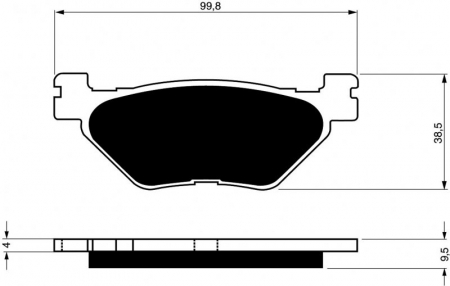 Piese moto - Placute de frana GOLDFREN 165 S33 STREET Spate