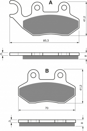 Piese moto - Placute de frana GOLDFREN 174 S33 STREET FRONT