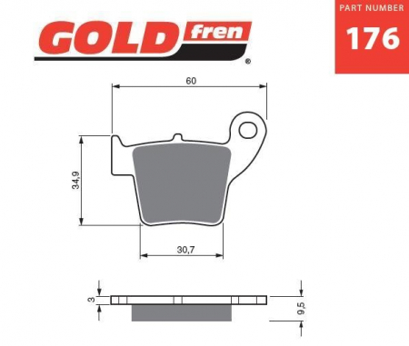 Piese moto - Placute de frana GOLDFREN 176 S33 OFF-ROAD Spate