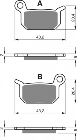 Piese moto - Placute de frana GOLDFREN 190 S33 OFF-ROAD Spate