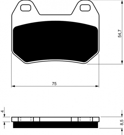 Piese moto - Placute de frana GOLDFREN 195 S33 STREET Spate