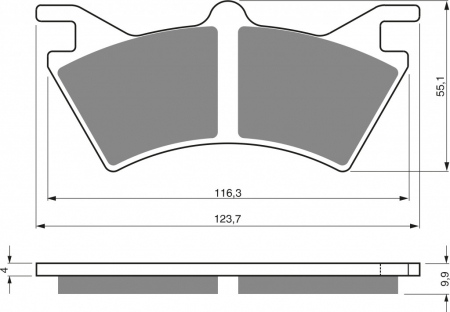Piese moto - Placute de frana GOLDFREN 208 S33 STREET Spate