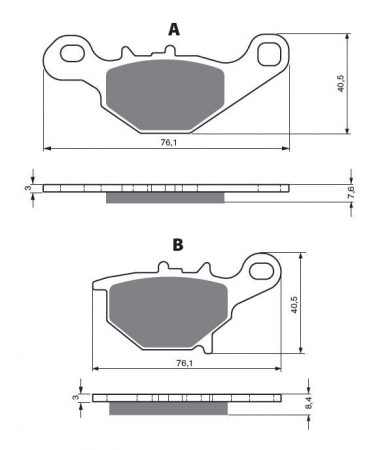 Piese moto - Placute de frana GOLDFREN 226 S33 OFF-ROAD Spate