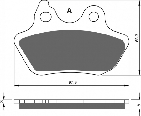 Piese moto - Placute de frana GOLDFREN 244 S33 STREET Spate