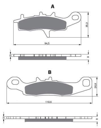Piese moto - Placute de frana GOLDFREN 245 S3