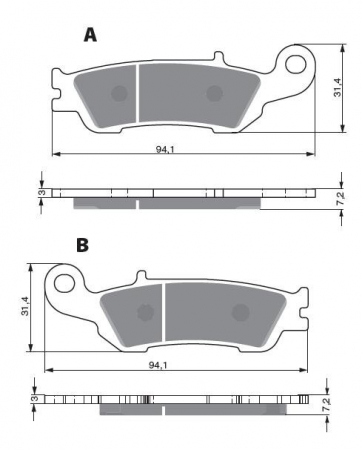 Piese moto - Placute de frana GOLDFREN 248 S33 OFF-ROAD FRONT