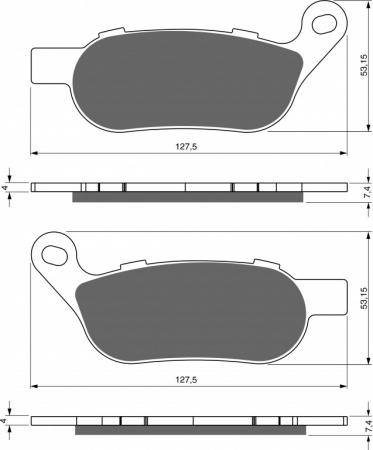 Piese moto - Placute de frana GOLDFREN 273 S33 STREET Spate