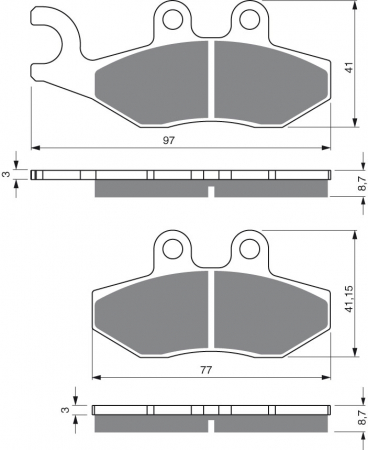 Piese moto - Placute de frana GOLDFREN 293 S3