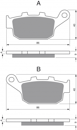 Piese moto - Placute de frana GOLDFREN 306 S33 STREET Spate