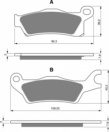 Piese moto - Placute de frana GOLDFREN 309 S33 OFF-ROAD Spate