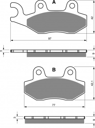 Piese moto - Placute de frana GOLDFREN 334 S33 STREET FRONT