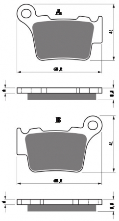 Piese moto - Placute de frana GOLDFREN 416 S33 OFF-ROAD Spate