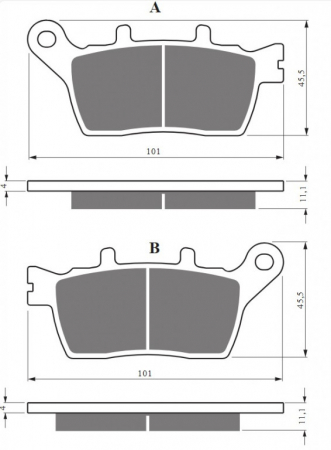 Piese moto - Placute de frana GOLDFREN 424 S33 STREET Spate