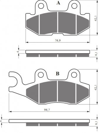 Piese moto - Placute de frana GOLDFREN 426 S33 OFF-ROAD Spate