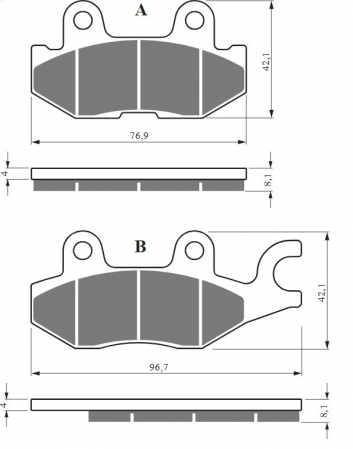 Piese moto - Placute de frana GOLDFREN 427 S33 OFF-ROAD Spate