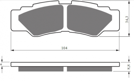 Piese moto - Placute de frana GOLDFREN 433 S33 STREET Spate