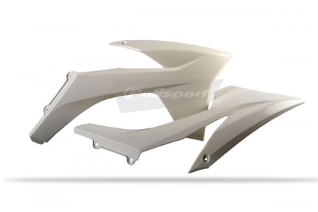 Piese moto - Radiator scoops POLISPORT (pereche) Alb