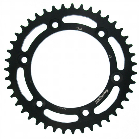 Piese moto - Rear ALU sprocket SUPERSPROX RAL-1308:43-BLK Negru 43T, 520