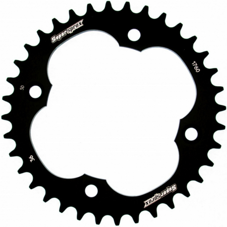 Piese moto - Rear ALU sprocket SUPERSPROX RAL-1760:36-BLK Negru 36T, 520