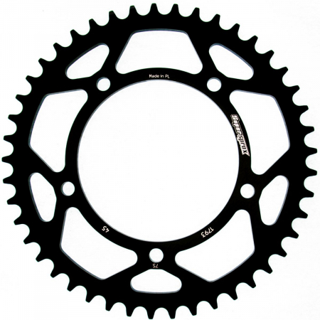 Piese moto - Rear ALU sprocket SUPERSPROX RAL-1793:45-BLK Negru 45T, 520