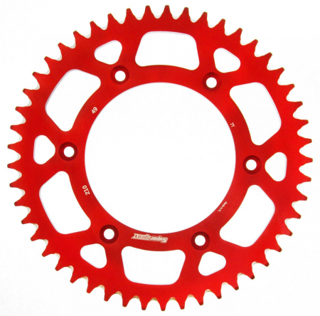 Piese moto - Rear ALU sprocket SUPERSPROX RAL-210:49-RED Rosu 49T, 520