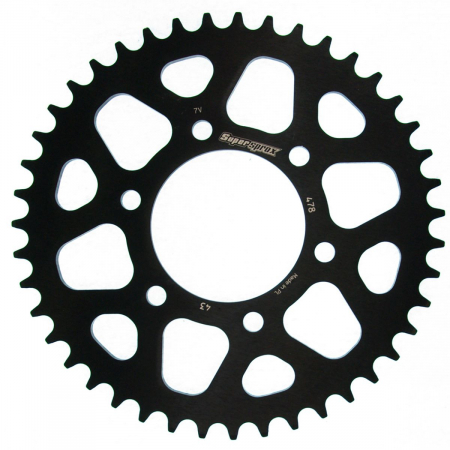 Piese moto - Rear ALU sprocket SUPERSPROX RAL-478:43-BLK Negru 43T, 520
