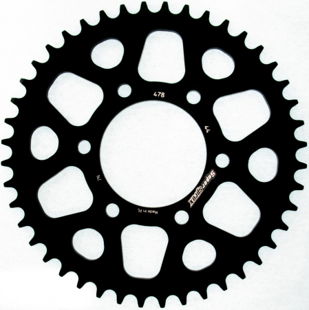 Piese moto - Rear ALU sprocket SUPERSPROX RAL-478:44-BLK Negru 44T, 520