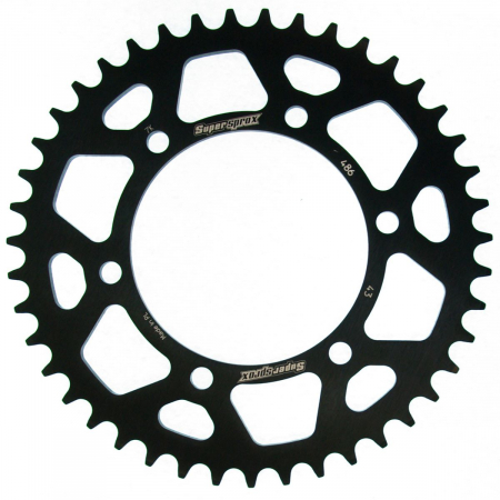 Piese moto - Rear ALU sprocket SUPERSPROX RAL-486:43-BLK Negru 43T, 520