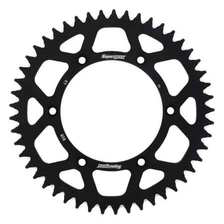 Piese moto - Rear ALU sprocket SUPERSPROX RAL-808:49-BLK Negru 49T, 520