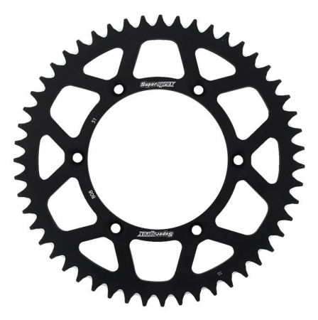 Piese moto - Rear ALU sprocket SUPERSPROX RAL-808:51-BLK Negru 51T, 520
