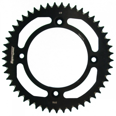 Piese moto - Rear ALU sprocket SUPERSPROX RAL-898:49-BLK Negru 49T, 428