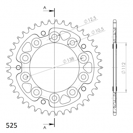 Rear sprocket SUPERSPROX STEALTH RST-1304:41-GLD auriu 41T, 525 [1]