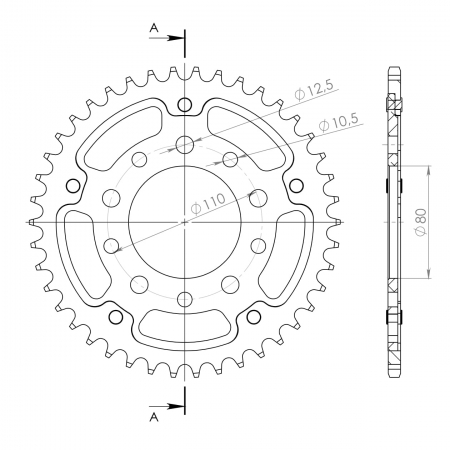 Rear sprocket SUPERSPROX STEALTH RST-1334:41-GLD auriu 41T, 530 [1]